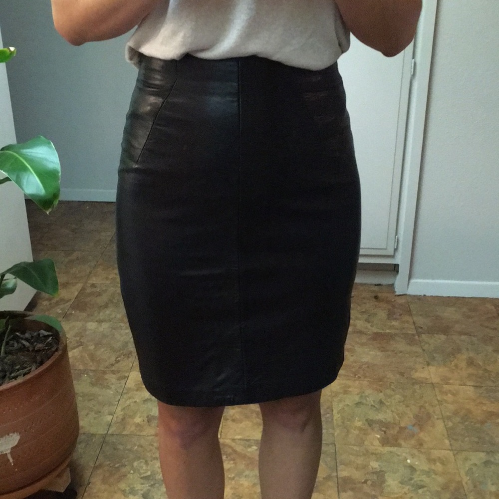 Vintage High waisted leather skirt